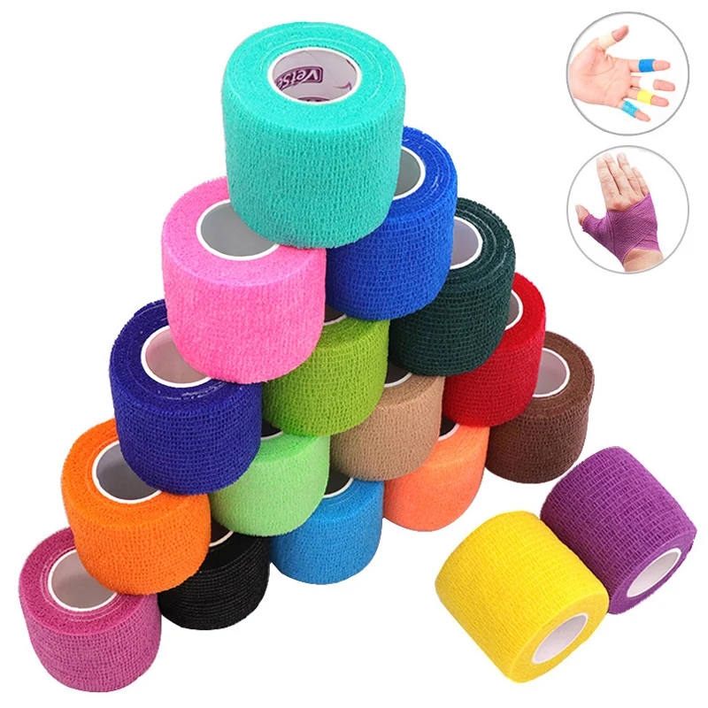 Finger Tape Athletic - شريط رياضي أسود لاصق ذاتيًا، ضمادة